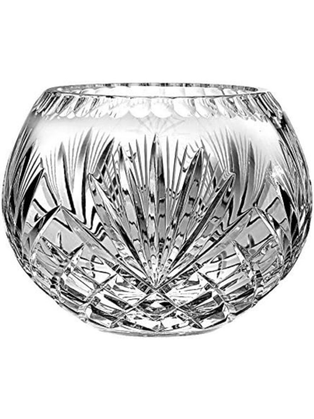 Elegant Hand Cut Crystal Rose Bowl Vase - 5" Decorative Centerpiece, European